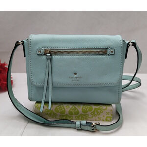 Kate Spade New York Blue Leather Flap Closure Small Crossbody Bag